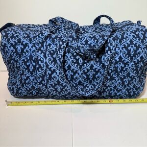 Quilted Koala Cotton Large Duffle Travel Bag Light & Dark Blue Pre-owned